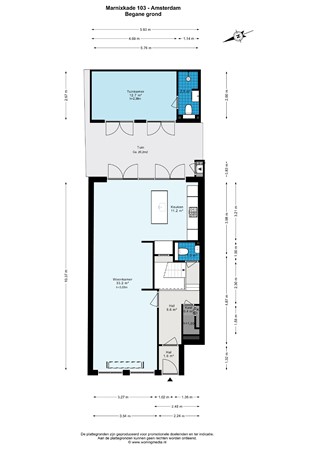 Floorplan - Marnixkade 103H, 1015 ZK Amsterdam